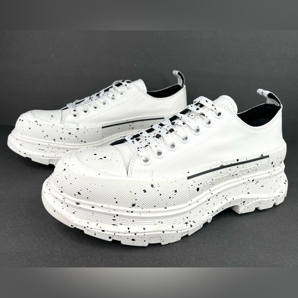 Alexander McQueen Men's Tread Slick Speckled Low-Top Sneakers Size EU 49 - US 16 - Picture 1 of 13